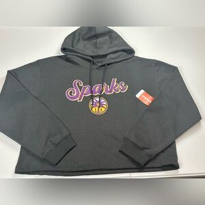 New Los Angeles Sparks Women's L WNBA Official Super Soft Hoodie Ultra Game Crop